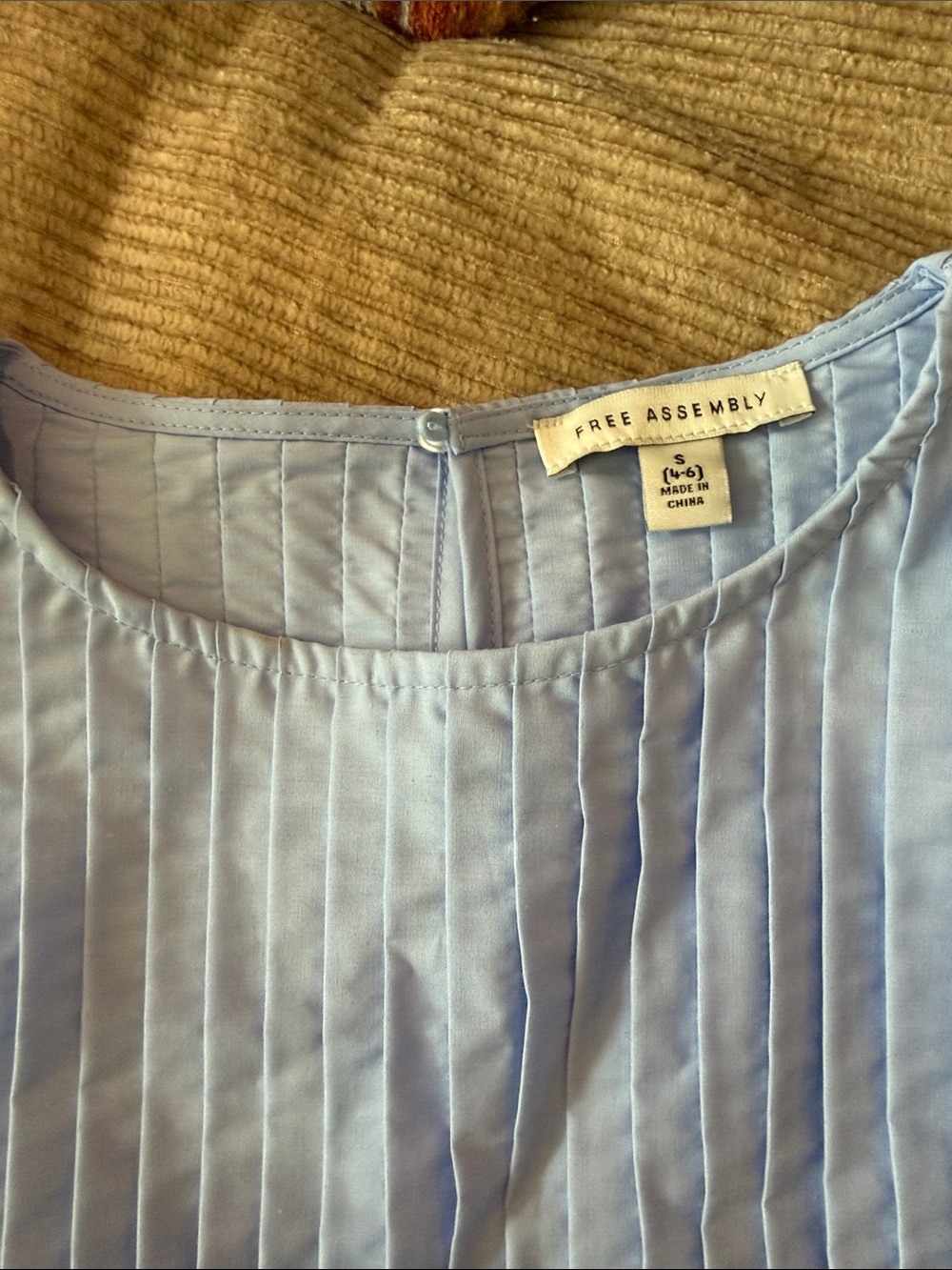 NWT Free Assembly Blue Peplum Top - Picture 2 of 4